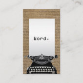 Schrijver  Oude Scripts & Typewriter Visitekaartje (Voorkant)