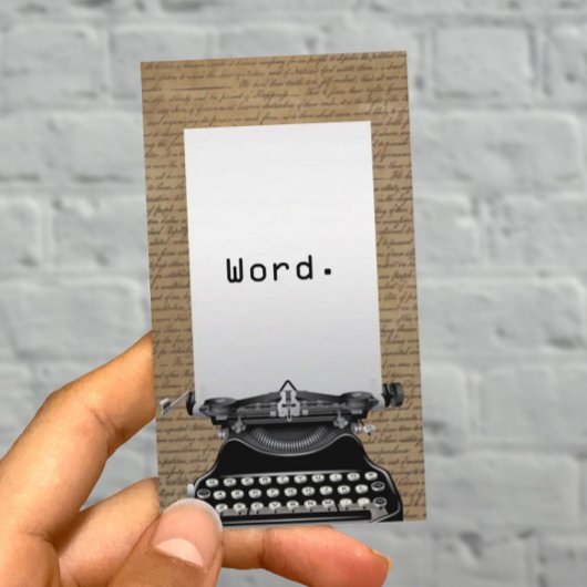 Schrijver  Oude Scripts & Typewriter Visitekaartje