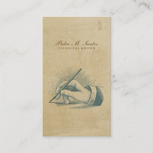 Schrijver  Pen Handje Eenvoudige Professional Visitekaartje (Voorkant)