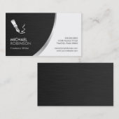 Schrijver Pen Logo - Modern Professional Silver Me Visitekaartje (Voorkant / Achterkant)