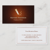 Schrijver Pen Logo - Stijlvol licht bruin leder Visitekaartje (Voorkant / Achterkant)