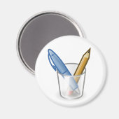 Schrijver Pen Pencil Cup Magneet (Voorkant / Achterkant)