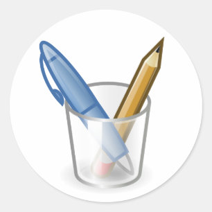 Schrijver Pen Pencil Cup Ronde Sticker