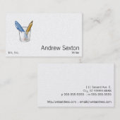 Schrijver Pen Pencil Cup Visitekaartje (Voorkant / Achterkant)