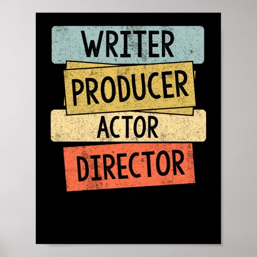 Schrijver Producer Actor Director Filmmaker Poster (Voorkant)