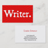 Schrijver Red Visitekaartje (Voorkant / Achterkant)