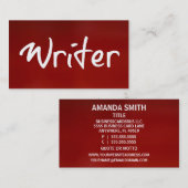Schrijver: Red Visitekaartje (Voorkant / Achterkant)
