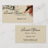 Schrijver Redacteur 1 Stijlvolle Creatieve Visitek Visitekaartje (Voorkant / Achterkant)