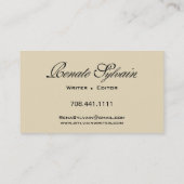 Schrijver Redacteur 1 Stijlvolle Creatieve Visitek Visitekaartje (Achterkant)