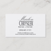 Schrijver Redacteur 2 Stijlvolle Creatieve Visitek Visitekaartje (Achterkant)