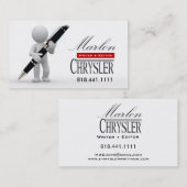 Schrijver Redacteur 3 Stijlvolle Creatieve Visitek Visitekaartje (Voorkant / Achterkant)