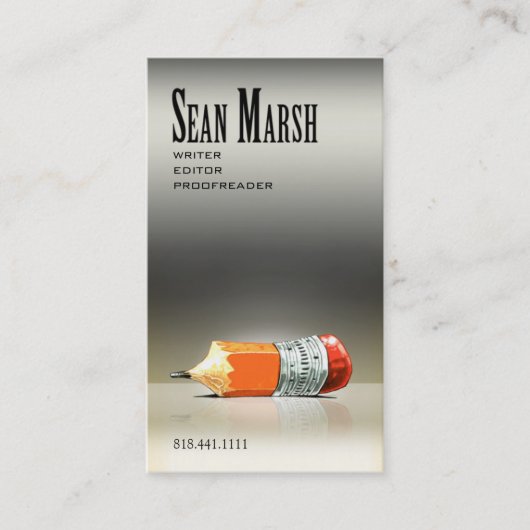 Schrijver Redacteur 5 Stijlvolle Creative Proofrea Visitekaartje (Voorkant)