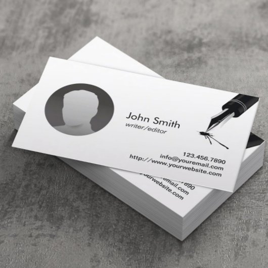 Schrijver Redacteur Aangepaste fotominimalist Visitekaartje