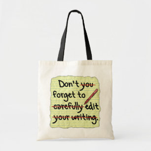 Schrijver Redacteur bewerken Herinneringsnotitie Tote Bag