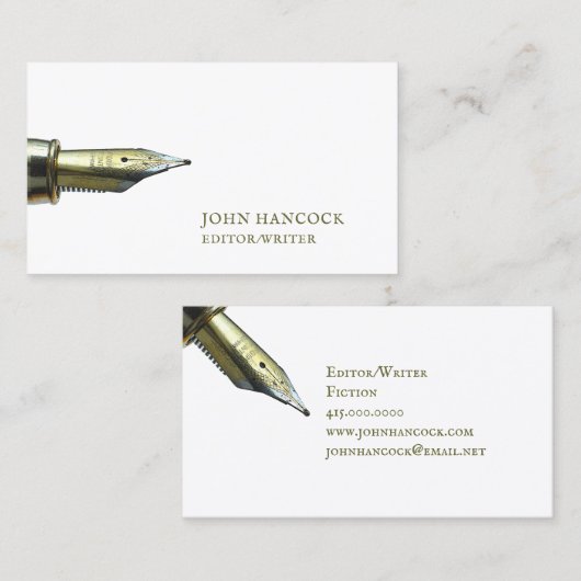 Schrijver Redacteur  Pen Visitekaartje (Voorkant / Achterkant)