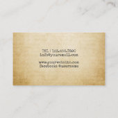 Schrijver Redacteur  typemachine Visitekaartje (Achterkant)