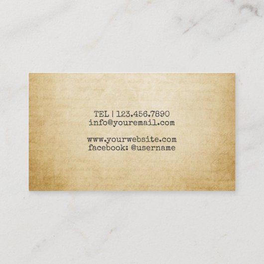 Schrijver Redacteur  typemachine Visitekaartje (Achterkant)