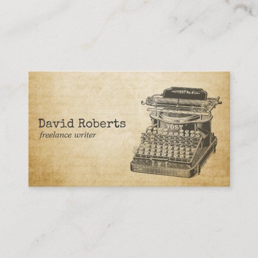 Schrijver Redacteur  typemachine Visitekaartje (Voorkant)