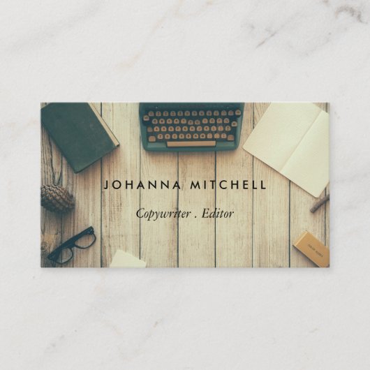 Schrijver Redacteur Typwriter Journal-Visitekaartj Visitekaartje (Voorkant)