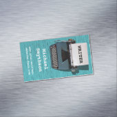 Schrijver Reinzetapparaat schrijfmachine op blauw  Magnetisch Visitekaartje (Voorbeeld)