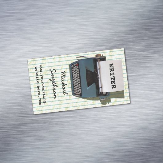 Schrijver Reinzetapparaat schrijfmachine op gelijn Magnetisch Visitekaartje (Voorbeeld)
