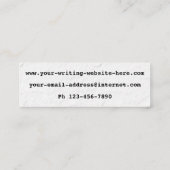 Schrijver Reinzetmachine schrijfmachine op papier Mini Visitekaartje (Achterkant)