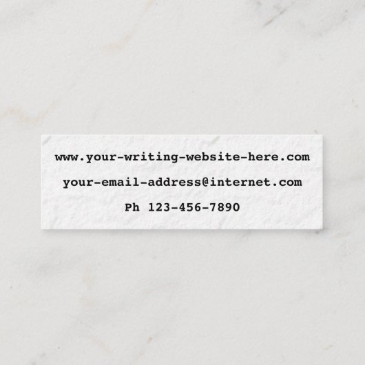 Schrijver Reinzetmachine schrijfmachine op papier Mini Visitekaartje (Achterkant)