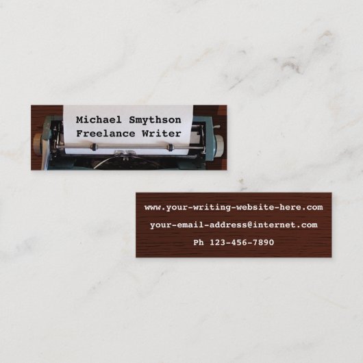 Schrijver Reinzetmachine voor schrijfmachine op ho Mini Visitekaartje (Voorkant / Achterkant)