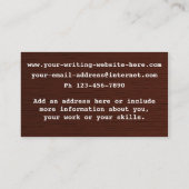 Schrijver Reinzetmachine voor schrijfmachine op ho Visitekaartje (Achterkant)