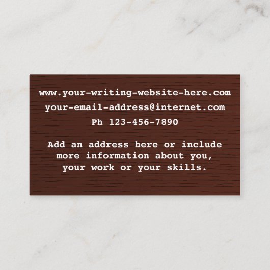 Schrijver Reinzetmachine voor schrijfmachine op ho Visitekaartje (Achterkant)