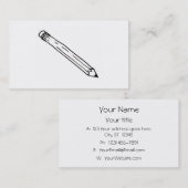 Schrijver reporter potlood maakt leuke, unieke lij visitekaartje (Voorkant / Achterkant)