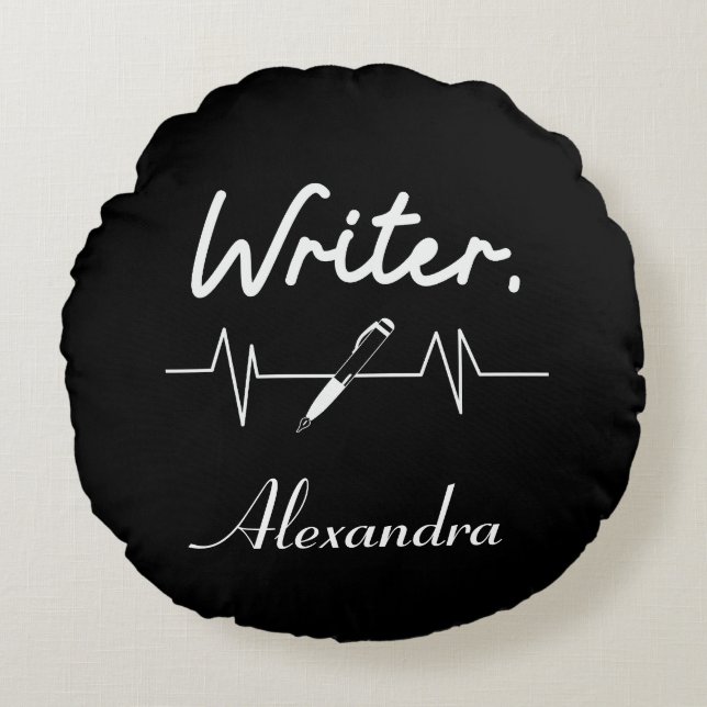 Schrijver Rond Kussen (Voorkant)
