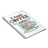 Schrijver schrijver ik maak koffie in romans notitieboek (Rechterzijde)