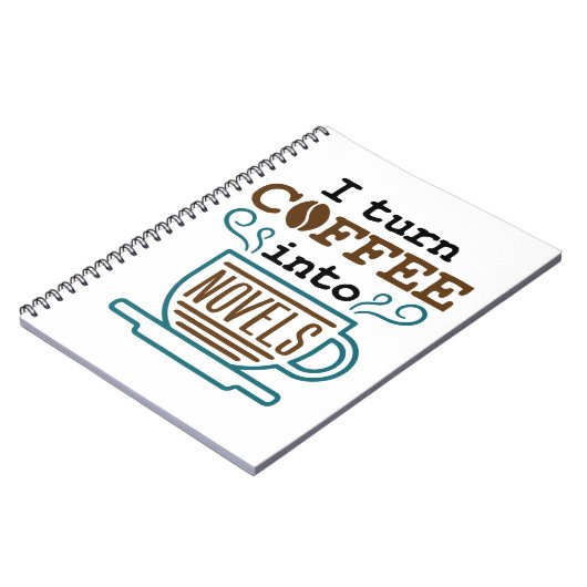 Schrijver schrijver ik maak koffie in romans notitieboek (Linkerzijde)