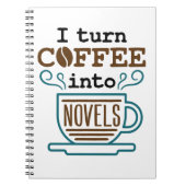 Schrijver schrijver ik maak koffie in romans notitieboek (Voorkant)