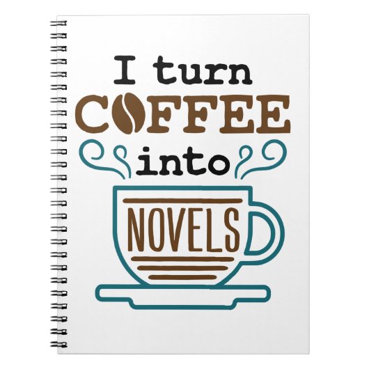 Schrijver schrijver ik maak koffie in romans notitieboek (Voorkant)