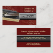 Schrijver schrijver van redacteur quill visitekaartje (Voorkant / Achterkant)