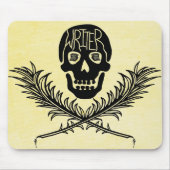 Schrijver Skull en Crossbones Quills Muismat (Voorkant)
