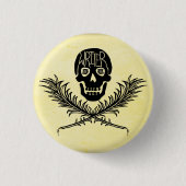 Schrijver Skull en Crossbones Quills Ronde Button 3,2 Cm (Voorkant)