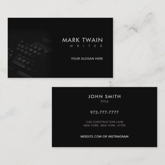 Schrijver Slogans Visitekaartjes (Voorkant / Achterkant)