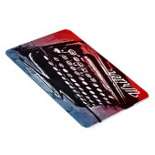 Schrijver  typemachine Blue Red Pop Magnet Magneet (Rechterzijde)