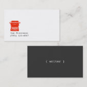 Schrijver Typewriter Eenvoudig wit Visitekaartje (Voorkant / Achterkant)