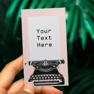 Schrijver  Typewriter Elegant Blush Roze Visitekaartje
