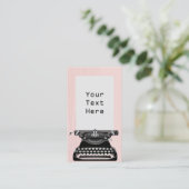 Schrijver  Typewriter Elegant Blush Roze Visitekaartje (Staand voorkant)