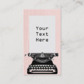 Schrijver  Typewriter Elegant Blush Roze Visitekaartje (Voorkant)