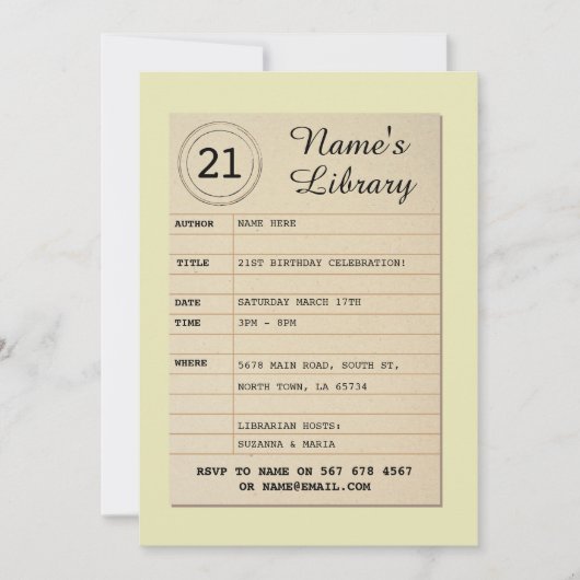 Schrijver van bibliotheekkaartenboek op feestdag u kaart (Voorkant)