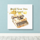 Schrijver van het boek "Build Your Own Legacy" Canvas Afdruk (Insitu (Houten vloer))