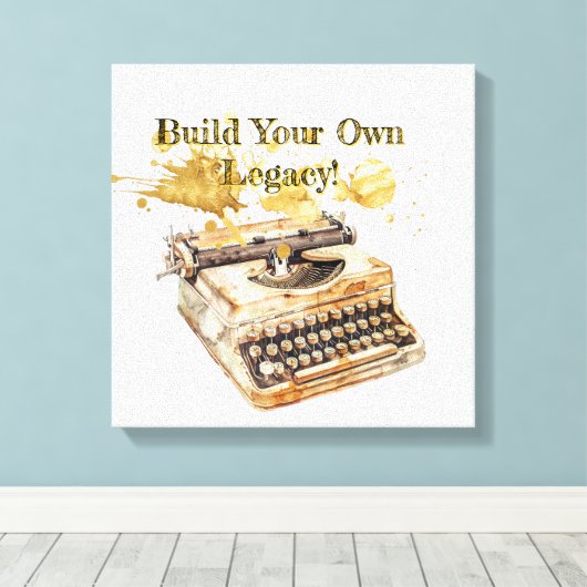 Schrijver van het boek "Build Your Own Legacy" Canvas Afdruk (Insitu (Houten vloer))