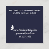 Schrijver van high tech vlinder vierkante visitekaartje (Achterkant)