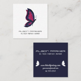 Schrijver van high tech vlinder vierkante visitekaartje